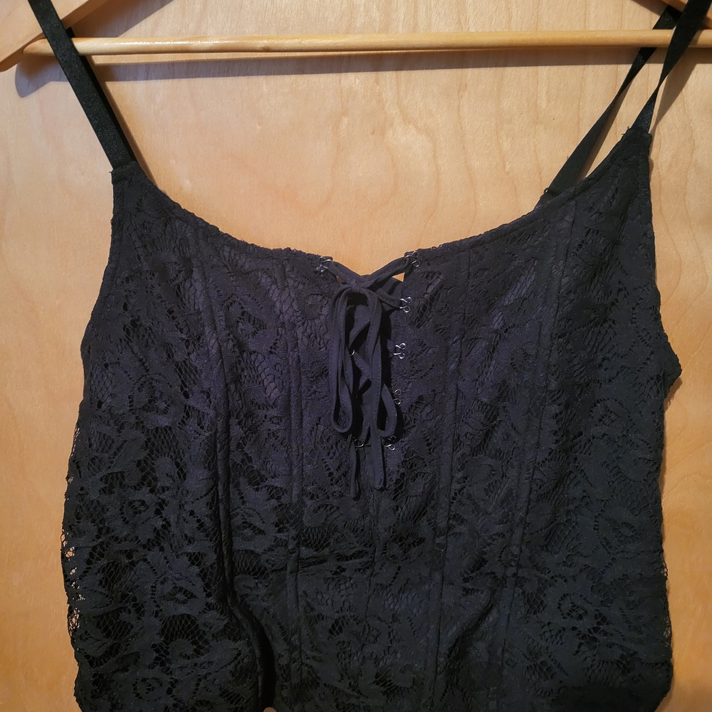 Torrid Black Lace Detail Top